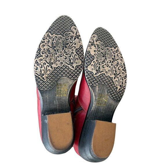 L'Artiste Women's Red Rose Embroidered Leather Boots Size 7.5 / 8 - Picture 12 of 15